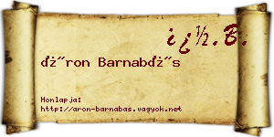 Áron Barnabás névjegykártya
