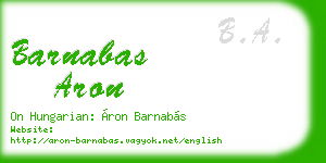 barnabas aron business card